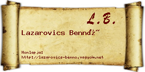 Lazarovics Bennó névjegykártya
